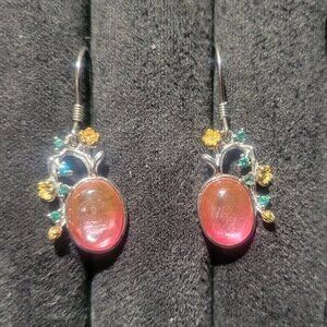 Sterling Silver Pink Lepidolite Earrings